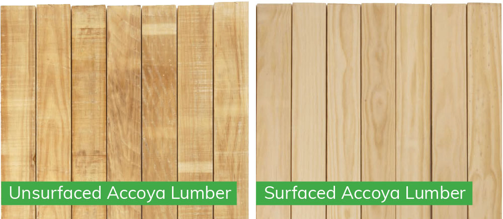 Accoya Lumber raw and surfaced.
