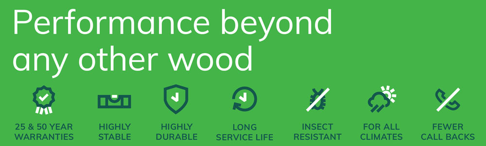 Accoya brings unprecedented reliability for timber; it is checked and trusted not to visibly swell, shrink or distort, with minimal movement. Highly durable, it withstands the test of any climate and is a highly rot resistant wood. And what’s more, it stays that way – a 50 year above ground, and 25 year below ground and freshwater warranty are testament to the fact that you can expect to enjoy your Accoya wood for many decades to come.