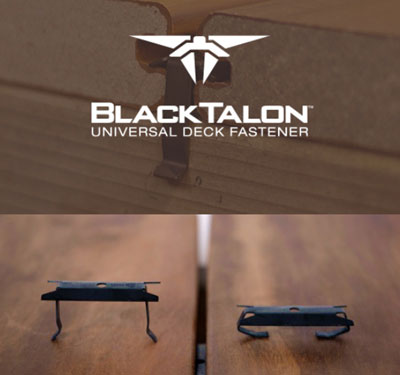 Black Talon straight and sngled decking fastener clips.