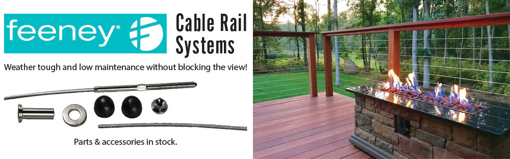 Fenney Cable Rail systems, parts, and accessories in stock.
