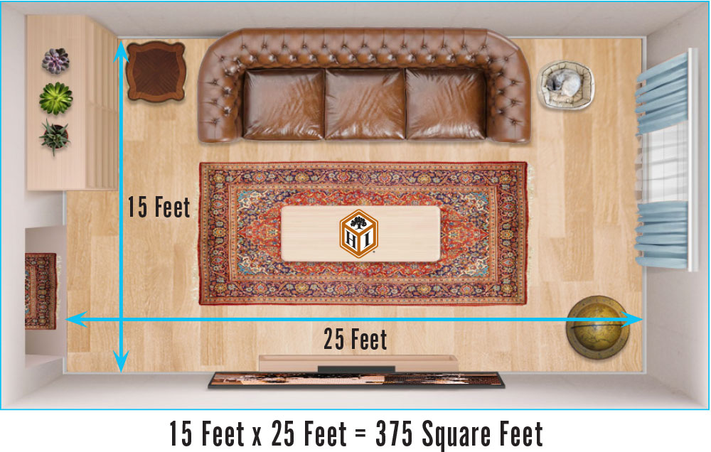 Flooring square footage calculation example.