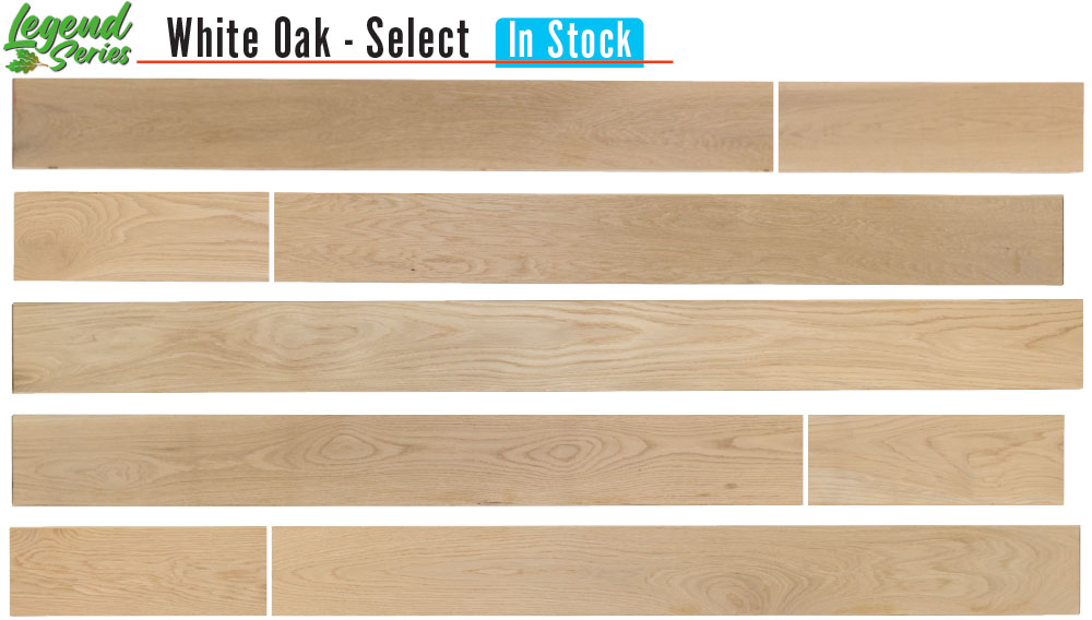 Legend Series White Oak Engineered Flooring, Select grade.