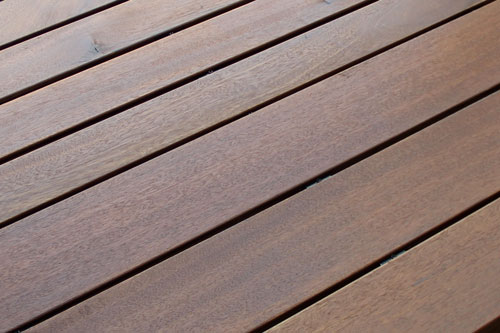 Ipe decking finished with Rubio DuroGrit in Foxey Brown.