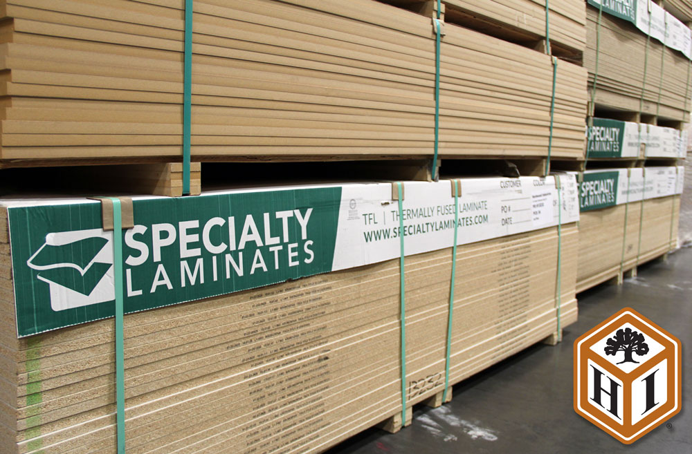 Specialty Laminates bundles in the Hardwood Industries Warehouse