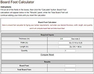 Online Board Foot Calculator