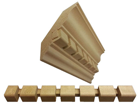 Hardwood Industries Dentil Crown Moulding and Insert