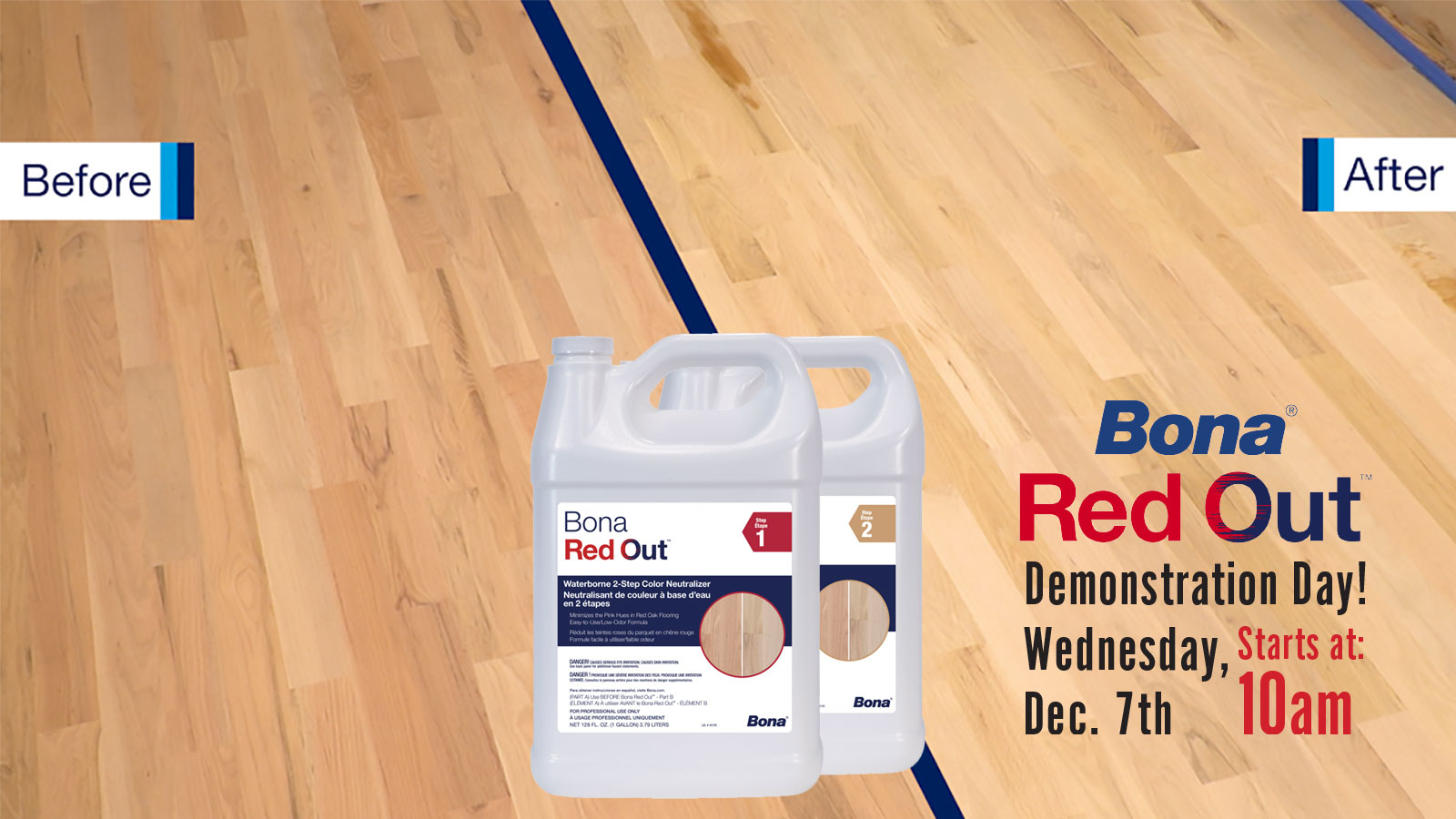 Bona Red Out Demo Day! 12-7-22, at 10:00 am.